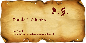 Merő Zdenka névjegykártya